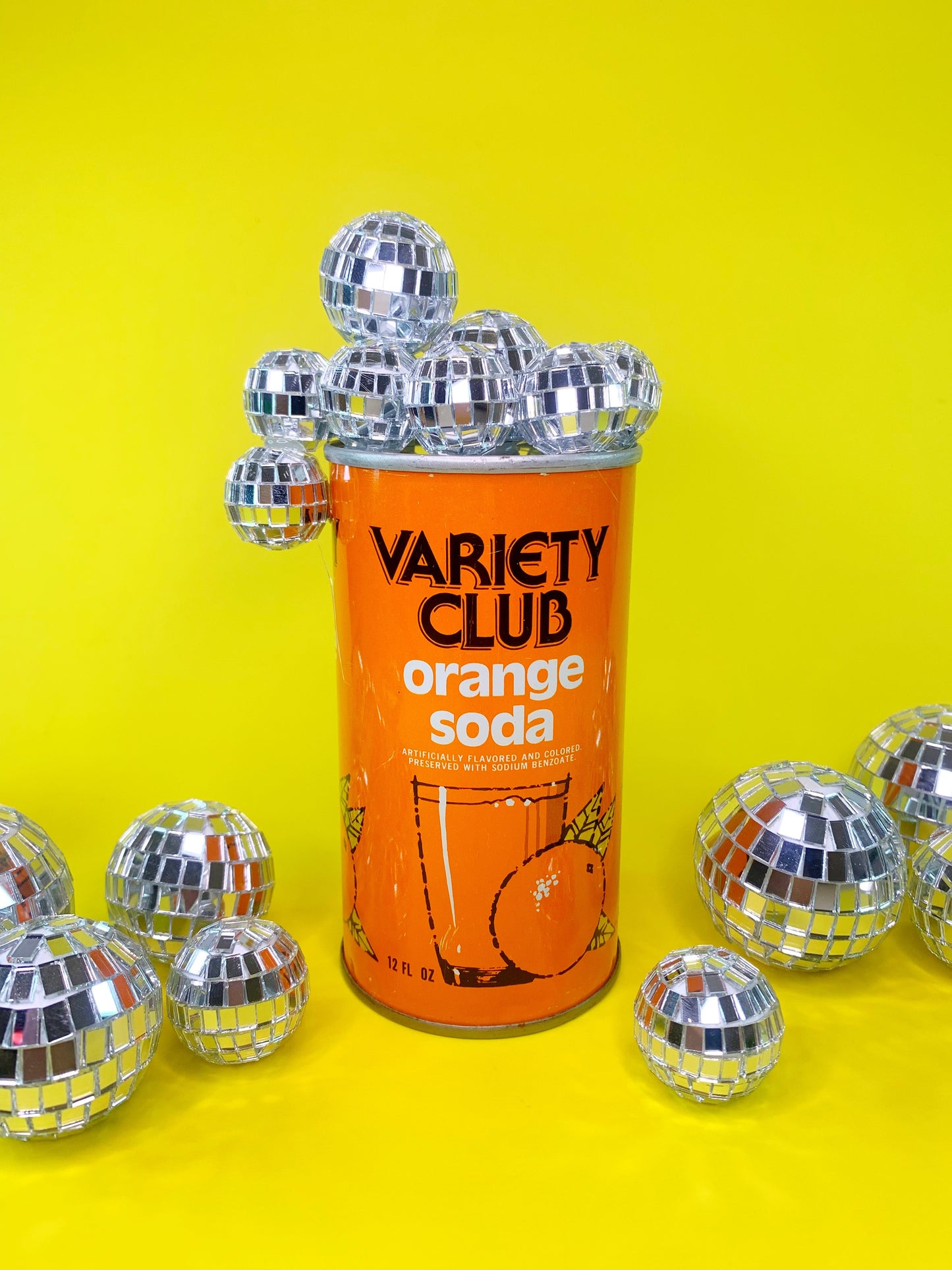 Vintage Soda Tins with Disco Bubbles
