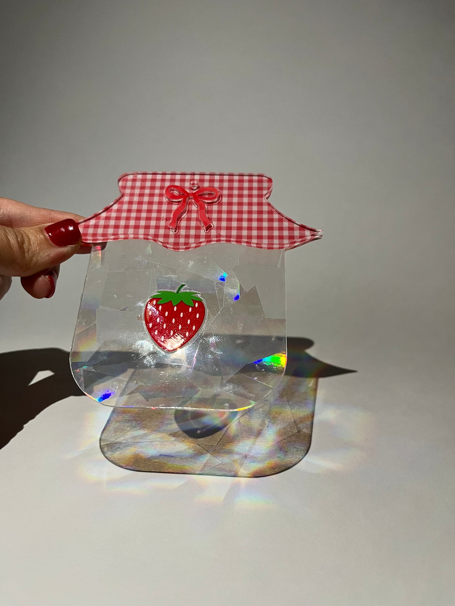 Strawberry Jam Jar Acrylic Rainbow Maker