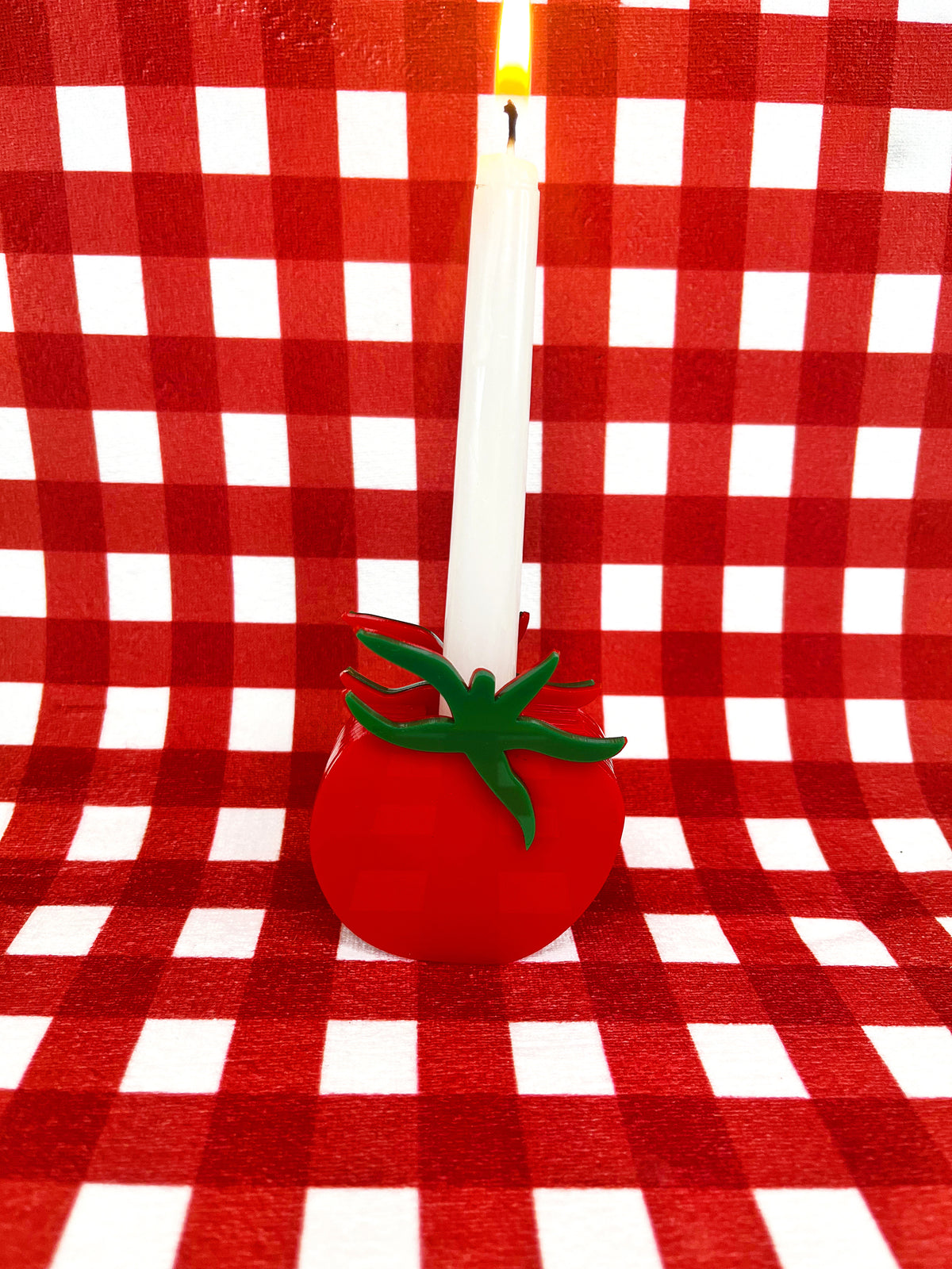 Multi- Colored Acrylic Tomato Candle Holder