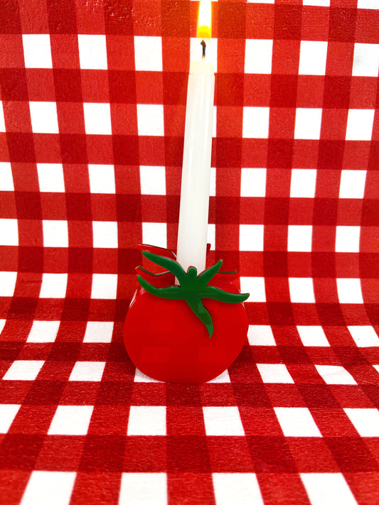 Multi- Colored Acrylic Tomato Candle Holder